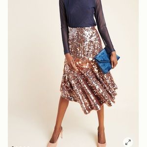 NWT Anthropologie Dhruv Kapoor sequin midi skirt